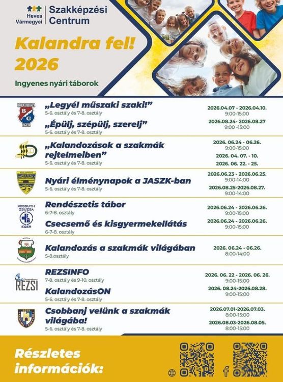 Ingyenes nyári táborok 2026