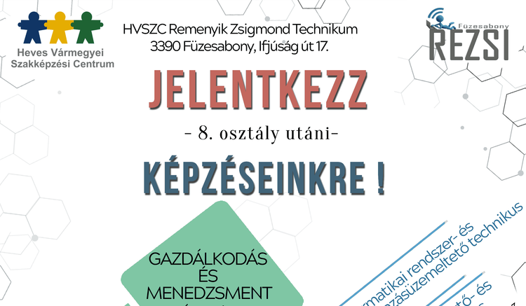 Jelentkezz 8. osztály utáni képzéseinkre!